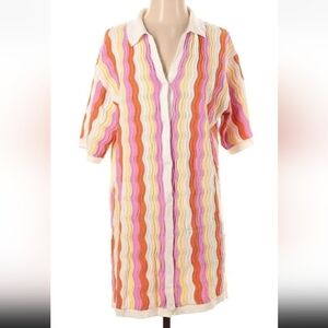 Women's YLLW The Label Felix Knit Mini Striped Shift Dress Sorbet Knit Size S/M